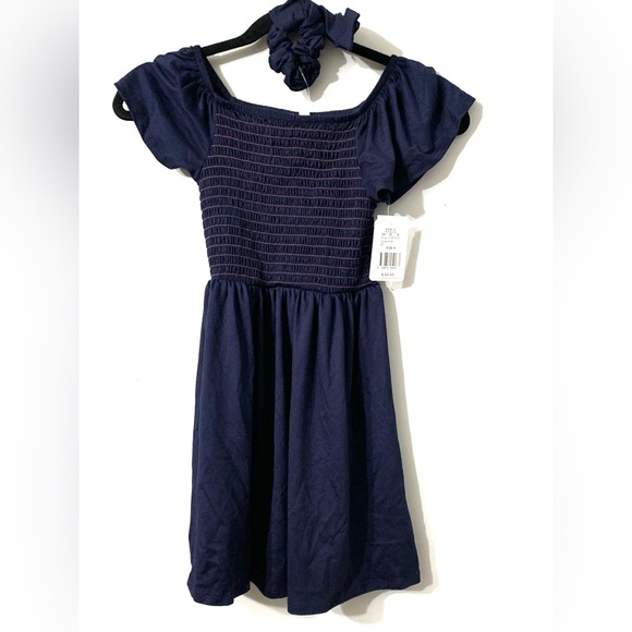 Speechless Smocked Bodice Dress with Hair Tie NWT Girls Size 8 - Picture 2 of 6
